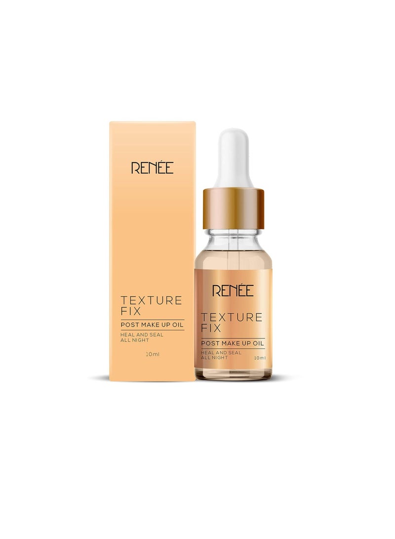 RENEE Texture Fix Post Makeup Oil 10ml  Repairs  Heals and Rejuvenates  Lightweight  Quick absorbing formula with Lock in Skin Hydration For All Skin Types  Paraben and Cruelty Free