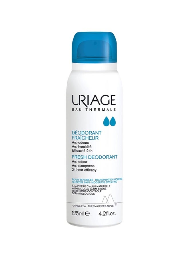 URIAGE Eau Thermale Fresh Deodorant: 24-Hour Efficacy for Sensitive Skin - 125ml