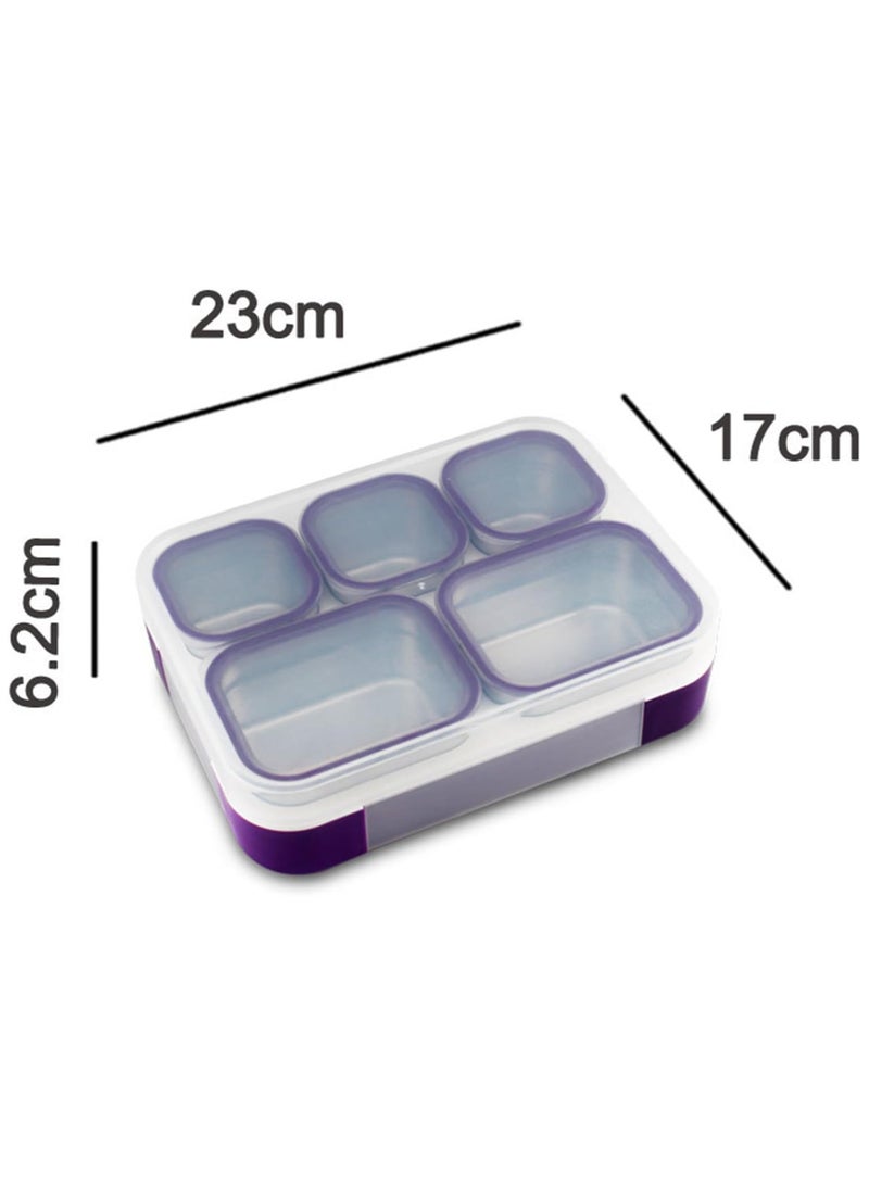 Stainless Steel Lunch Box for Kids Adults,Insulated Bento Lunch Box with Tableware & Bag,1000ML 5 Compartment Divided Lunch Containers with Lids,Leakproof | BPA Free | Dishwasher Safe (Green，1000ml)