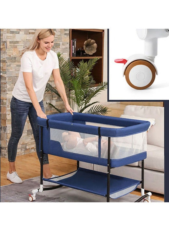 Baby Bassinet, Baby Basinet Bedside Sleeper, Easy to Fold Portable Crib Side Bassinet
