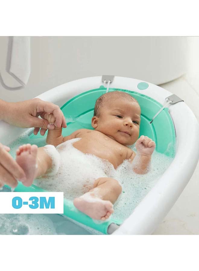 4-In-1 Grow-With-Me Bath Tub - White/Teal