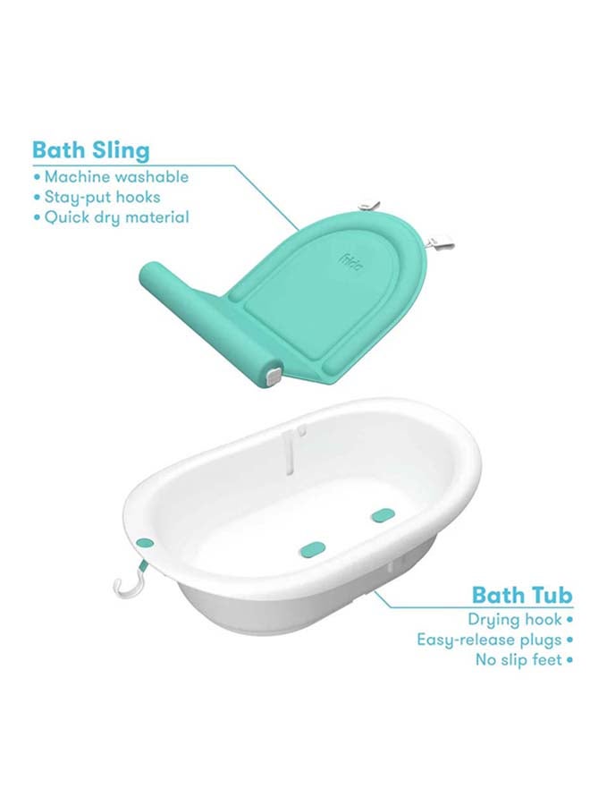 4-In-1 Grow-With-Me Bath Tub - White/Teal