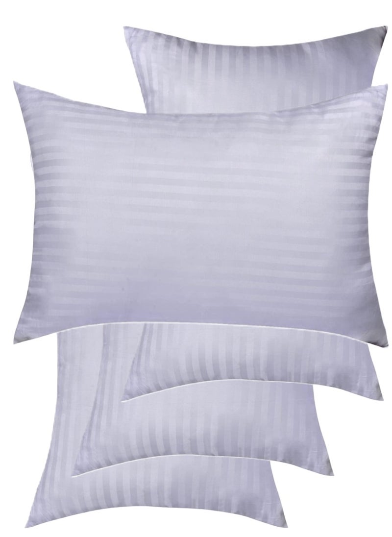 4 Piece Set Comfortable Stripe Design Fabric Cotton Bed Pillow Microfiber 50x90 cm