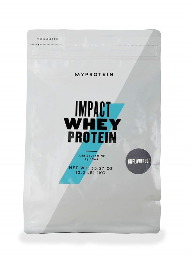 Impact Whey Protein Powder, 2.2 Lbs (33 Servings) Unflavored, 22g Protein & 5g BCAA Per Serving, Protein Shake for Superior Performance, Muscle Strength & Recovery, Gluten Free