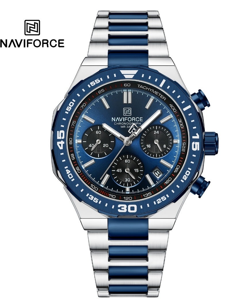 NAVIFORCE NF8049 New Men Watch Sport Top Brand Luxury Military Chronograph Stainless Steel Quartz Male Clock