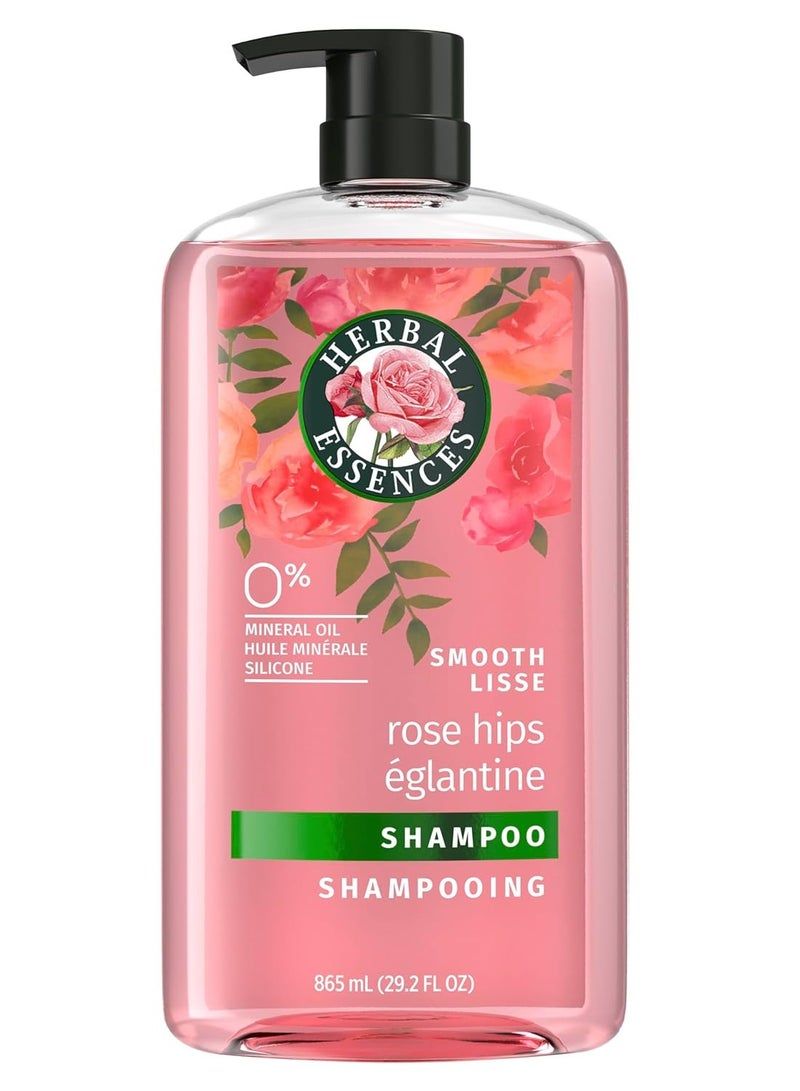 Herbal Essences Rose Hips Shampoo - Smooth, Shiny Hair with Vitamin E & Jojoba, Safe for Color Treated Hair, Floral Scent, Cruelty-Free, Dermatologist-Tested, 29.2 Fl Oz