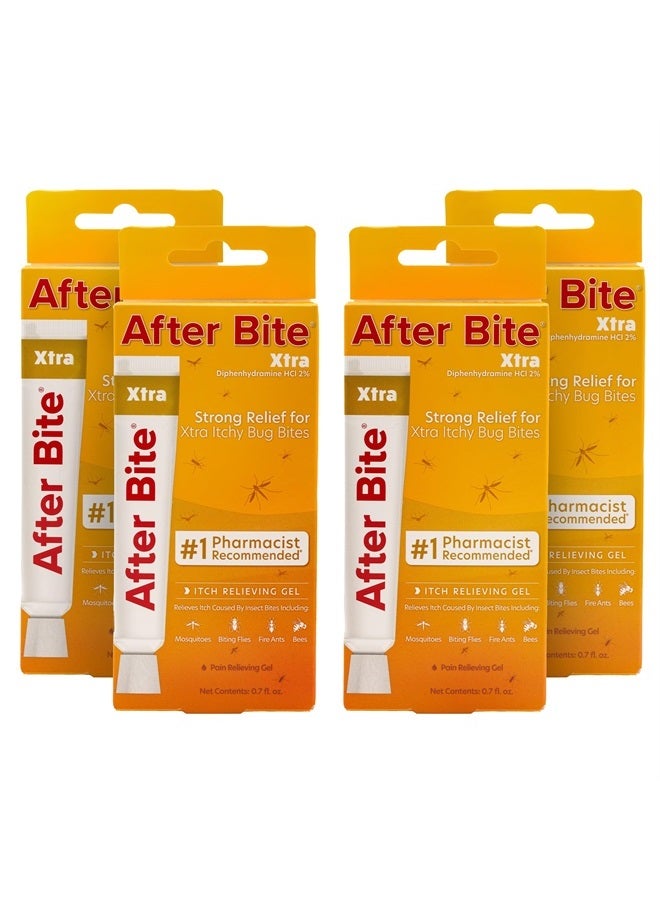 Xtra Formula - Bug Bite Itch Relief with Diphenhydramine HCl - Ideal for Mosquito Bites, Fire Ant Bites, Bees & More - Portable Gel Formula - 0.7 oz (4 Pack)