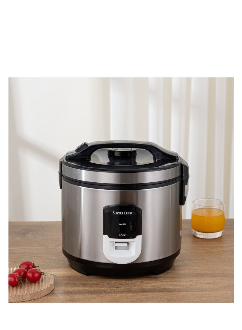 Royal Slivers Criest Multifunctional Non-Stick Inner Pot, Stainless Steel Body Electric Rice Cooker 4L