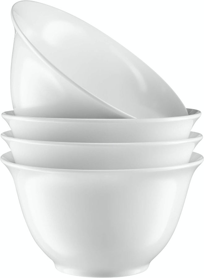 Kook Ceramic Salad Serving Bowls, 41 Ounce White Ramen Bowl For Noodle, Porcelain Salad Bowls Set Of 4, Large Cereal Bowls For Kitchen, Microwave And Dishwasher Safe, 7.5 Inches