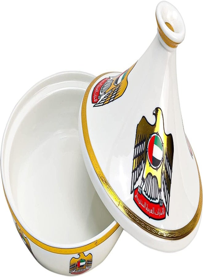 Akdc Special Design Ceramic Tajine Uae National Day Celebrations Tagine Pot Non Stick For Home Kitchen Restaurant United Arab Emirates Flag Days Logo Design Cooking Pots Casserole (8
