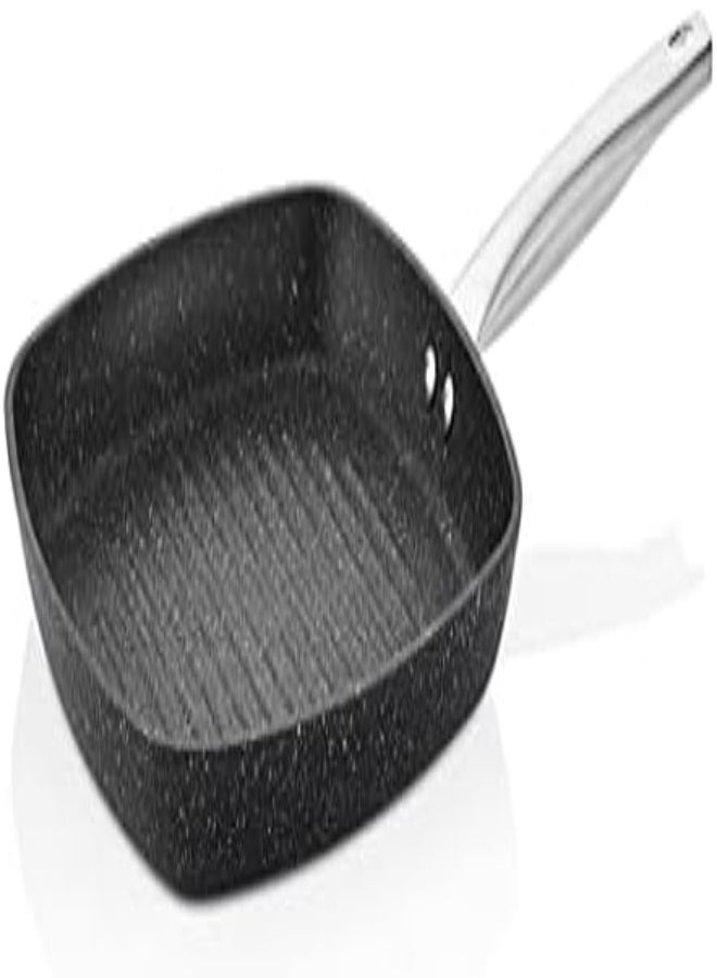 Falez Non Stick Granite Grill Pan, 28 Cm Diameter, Black