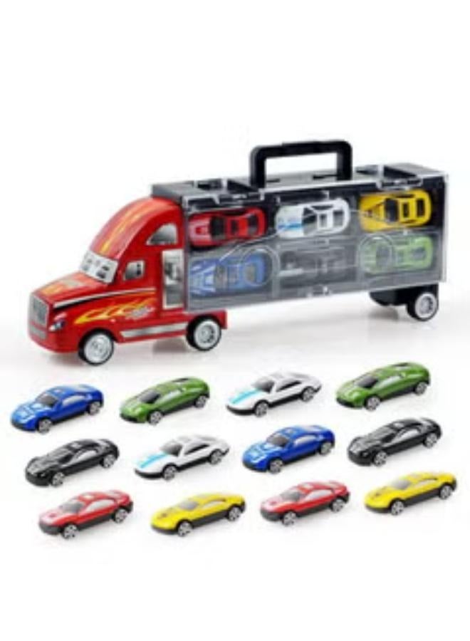 12-Piece Small Car In A Truck Set