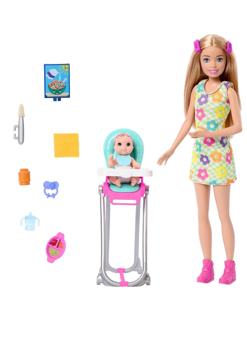 Barbie Skipper Floral Dress and Baby