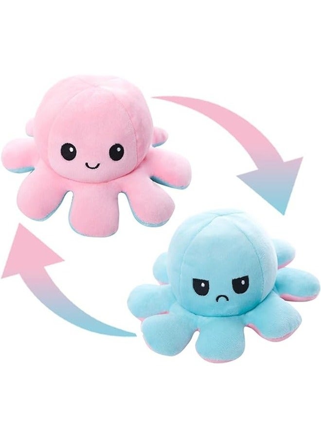 Cute And Adorable Reversible Both Side Different Expression Octopus Plush Toy 40 cm