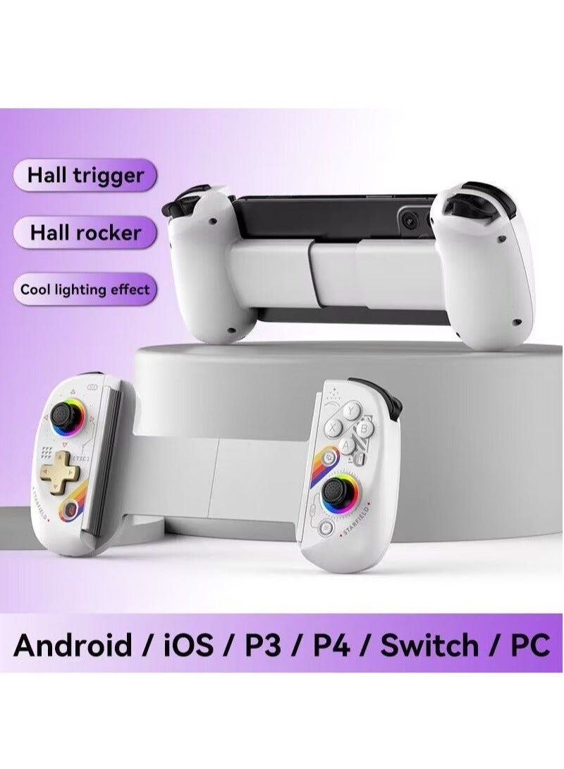D8 Wireless Telescopic Game Controller Bluetooth-compatible 5.2 Extendable Game Console Joystick For Android iPhone Gamepad (Star White)