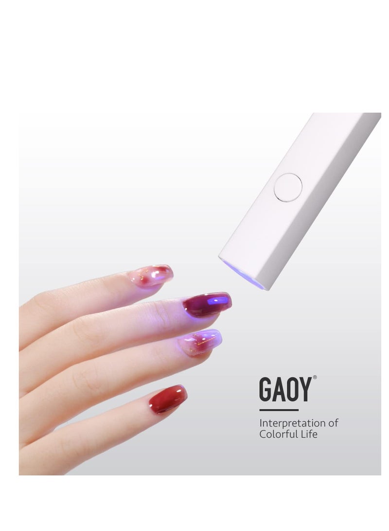 GAOY Handheld UV Light for Gel Nails, Mini Nail Light, Portable LED Nail Lamp, Cordless Rechargeable USB Nail Dryer for Fast Curing