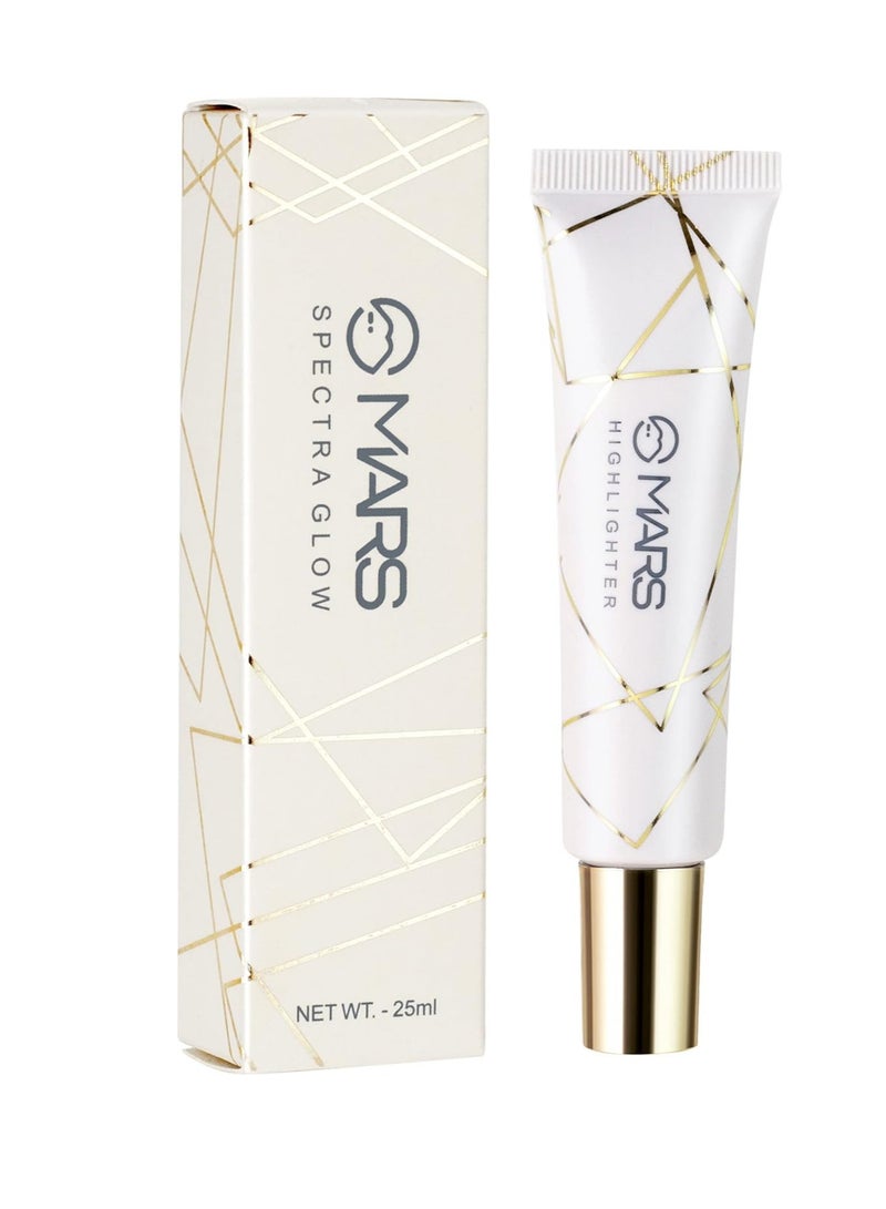 MARS Spectra Glow Liquid Highlighter   Non Greasy and Blinding Shine Highly Pigmented  25 ml  02 GOLDRUSH