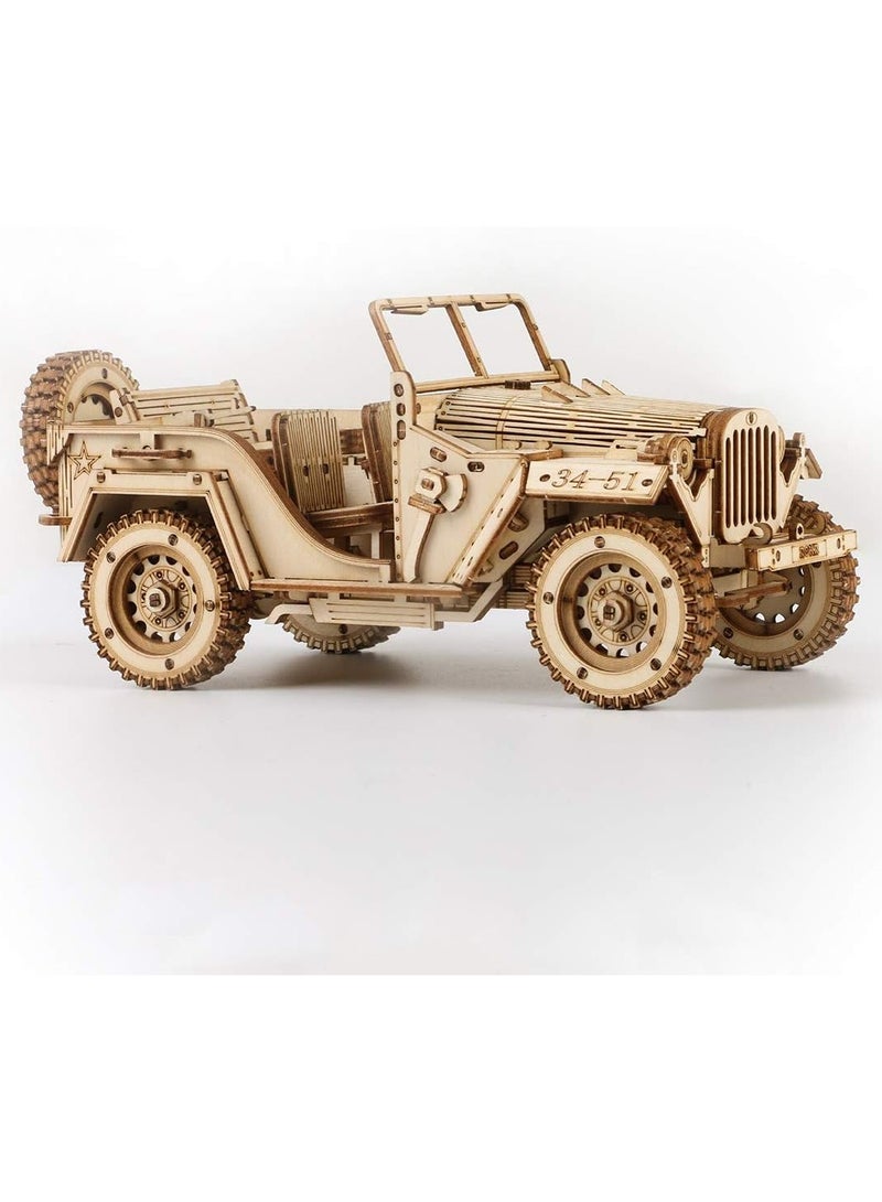 3D Wooden Puzzle-Mechanical Car Model-Self Building Vehicle Kits-Brain Teaser Toys-Best Gift for Adults and Kids
