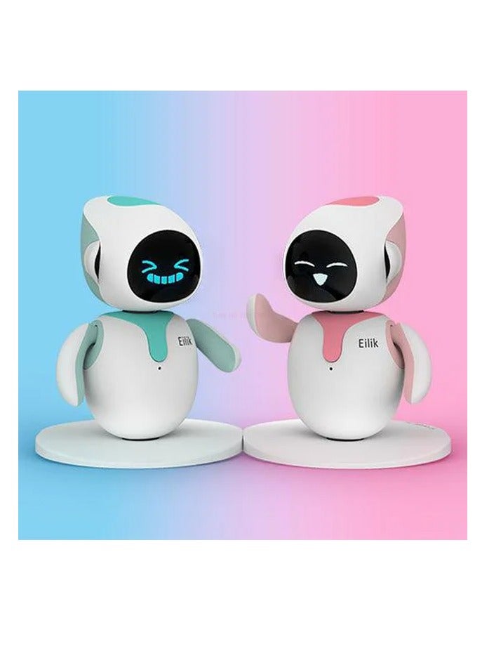 Eilik - Cute Robot Pets for Kids and Adults, Your Perfect Interactive Companion at Home or Workspace, Unique Gifts for Girls & Boys (A set of blue and pink colors)