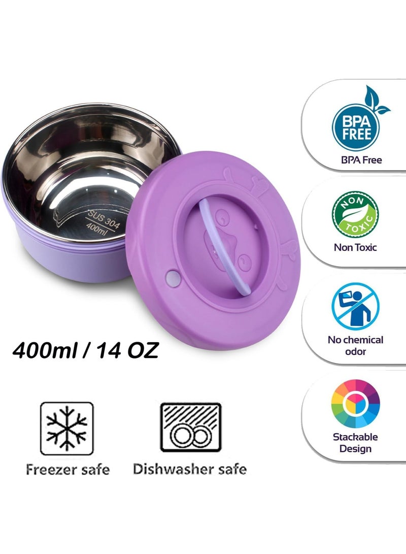 Stainless Steel Lunch Box for Kids Adults,Insulated Bento Lunch Box with Tableware & Bag,880ML 4 Compartment Divided Lunch Containers with Lids,Leakproof | BPA Free | Dishwasher Safe（880ML,Blue）