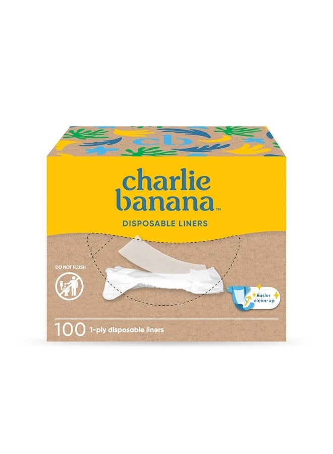 Charlie Banana Baby Disposable Cloth Diaper Liners and Baby Wipes, Unscented, 100 Count Pack