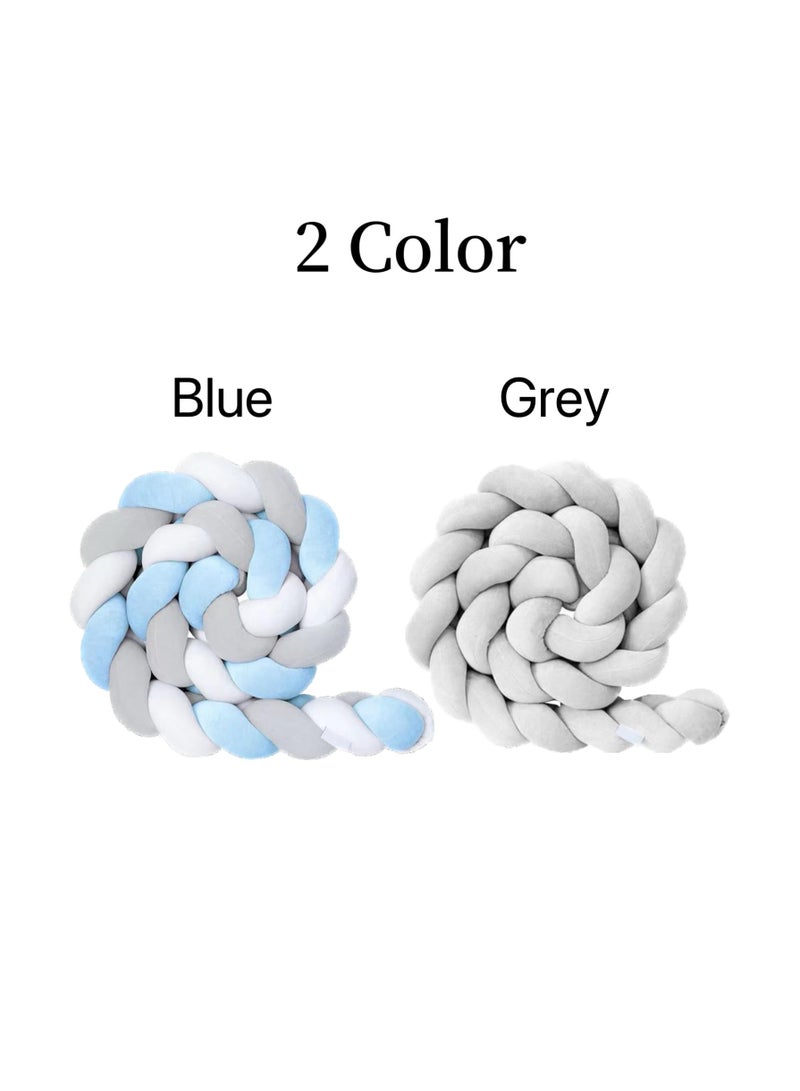 Soft Knot Pillow, Handmade Knot Cushion Decor for Sofa, Living Room, Bedroom, Office for Family, Kids,(Grey&Blue-4M)