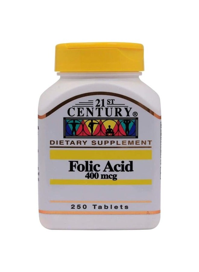 21st Century Folic Acid 400mcg - 250 Tablets