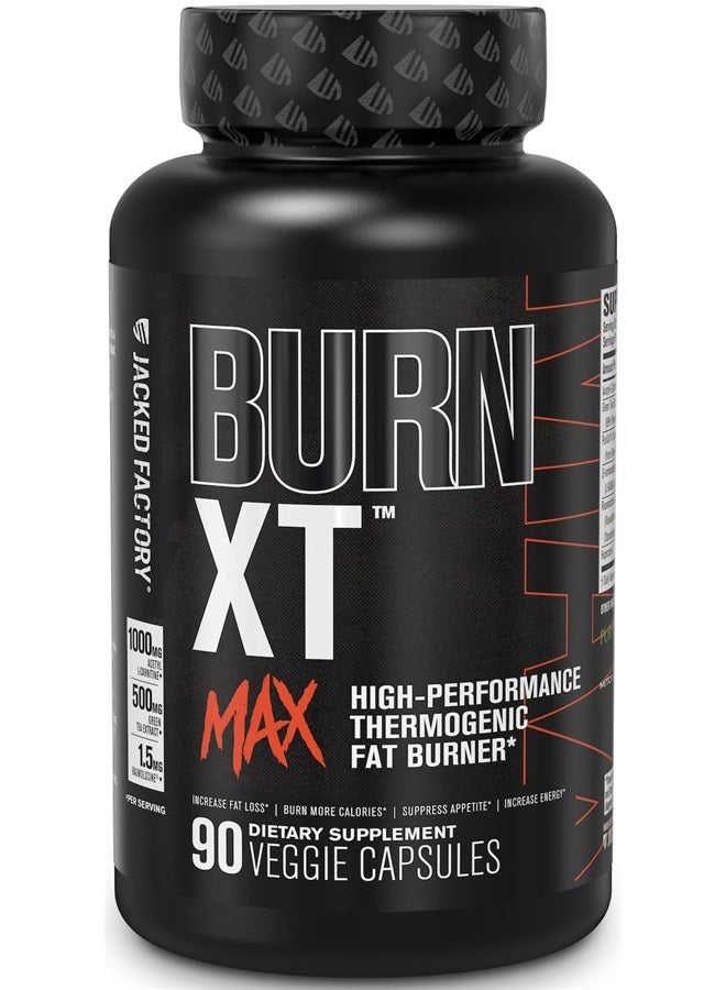 Burn-XT Max - High-Performance Thermogenic Fat Burner & Appetite Suppressant for Weight Loss w/PurCaf Organic Caffeine, MitoBurn, Green Tea, Acetyl L Carnitine & More - 90 Capsules