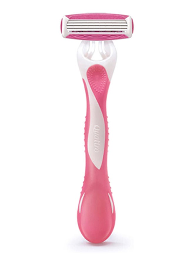 Quattro 4 Blade Razor for Women 1x Handle 2x Refill