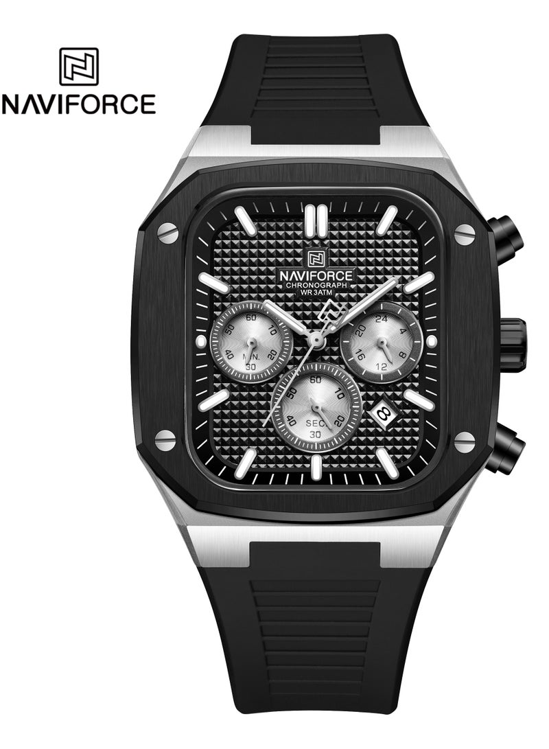 NAVIFORCE NF8037 New Square Chronograph Silicone Strap Waterproof Sport Men’s Watch