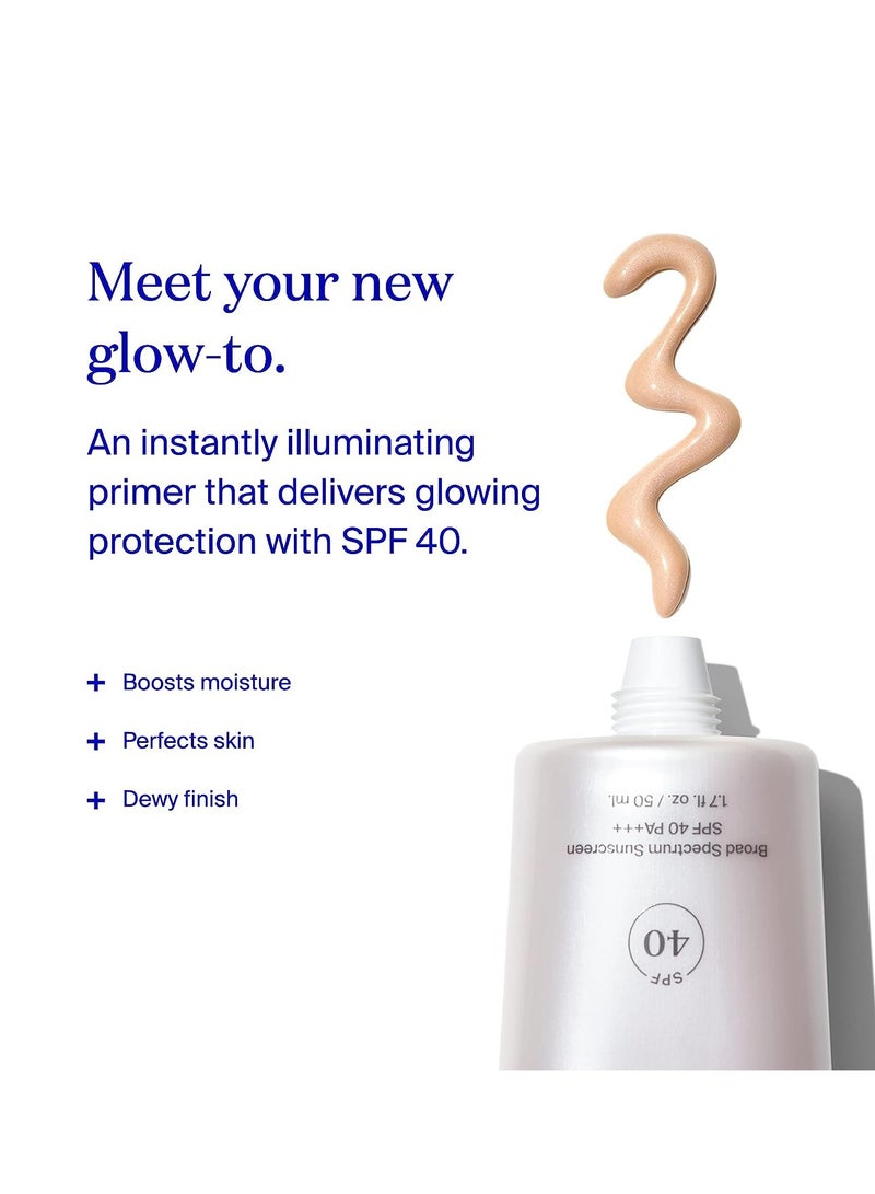 Supergoop! Glowscreen (SPF 40) - 0.5 fl oz - Glowy Primer + Broad Spectrum Sunscreen - Adds Instant Glow - Helps Filter Blue Light - Boosts Hydration with Hyaluronic Acid, Vitamin B5 & Niacinamide