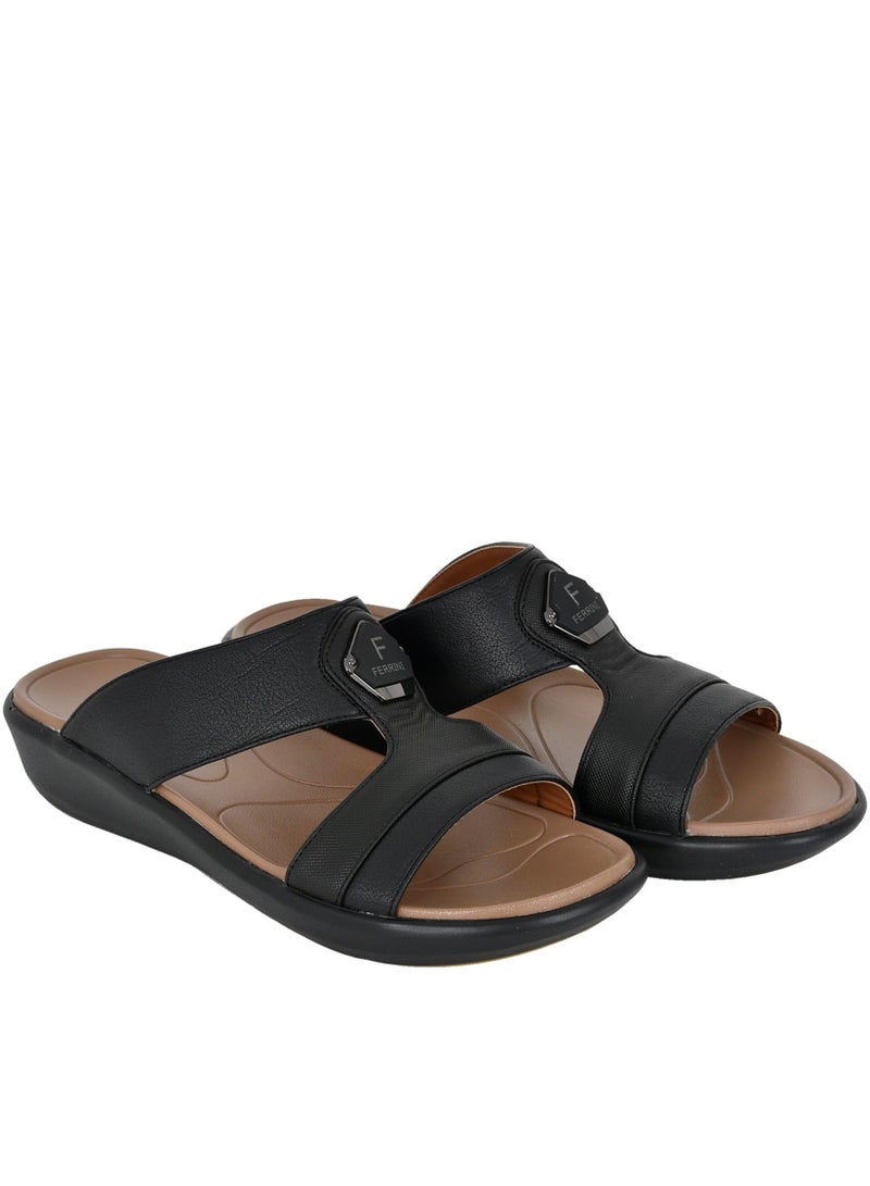 Mens Ferrini Slip-On Arabic Sandals Black