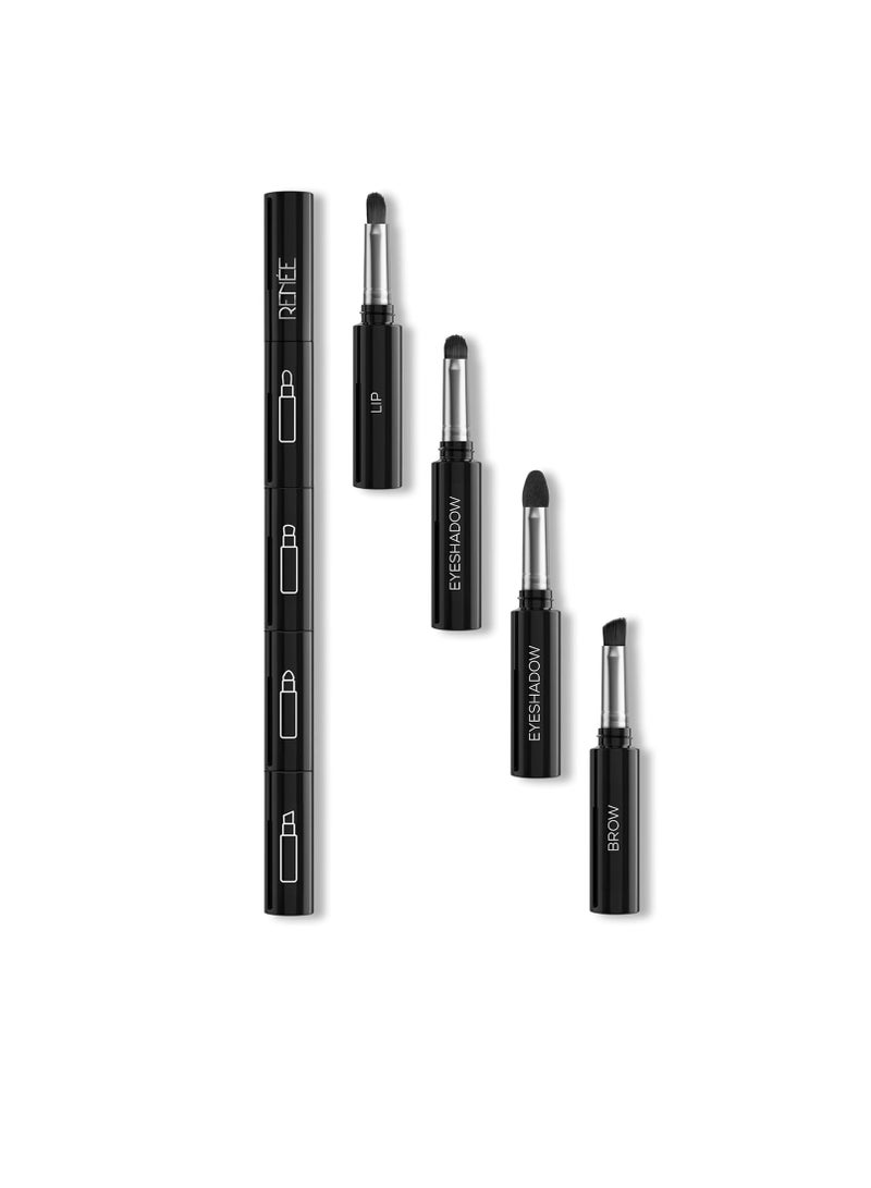 RENEE Core 4  4 in 1 Makeup Brush a Multipurpose Wand With 2 Eyeshadows  Lip and Eyebrow Brush  Hassle free and  Multi functionality for Full Face Application in One Handy Applicator