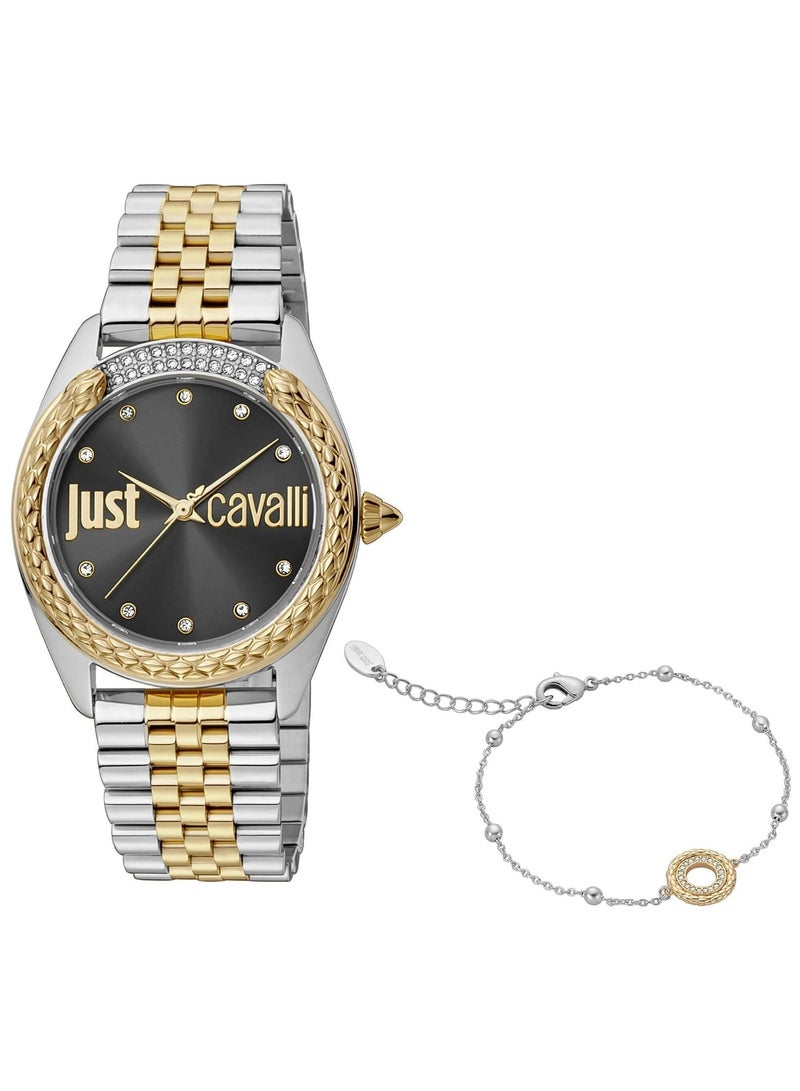 Just Cavalli Stainless Steel Analog Women's Watch With 2T-S&G Band JC1L195M0105