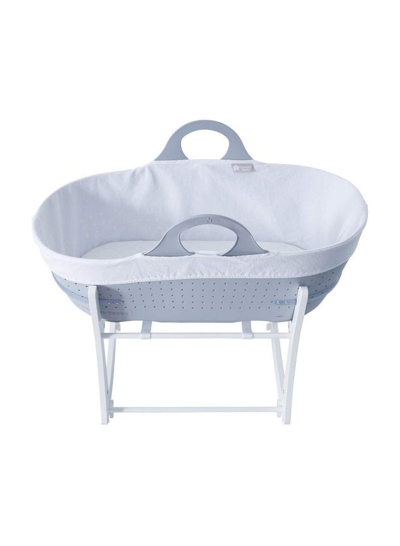 Tommee Tippee Sleepee Moses Basket With Stand - Grey/White