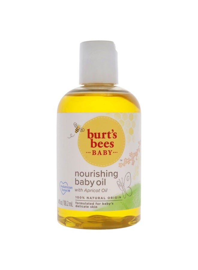 Baby Nourishing Baby Oil, 100% Natural Origin Baby Skin Care, 4 Ounce Bottle