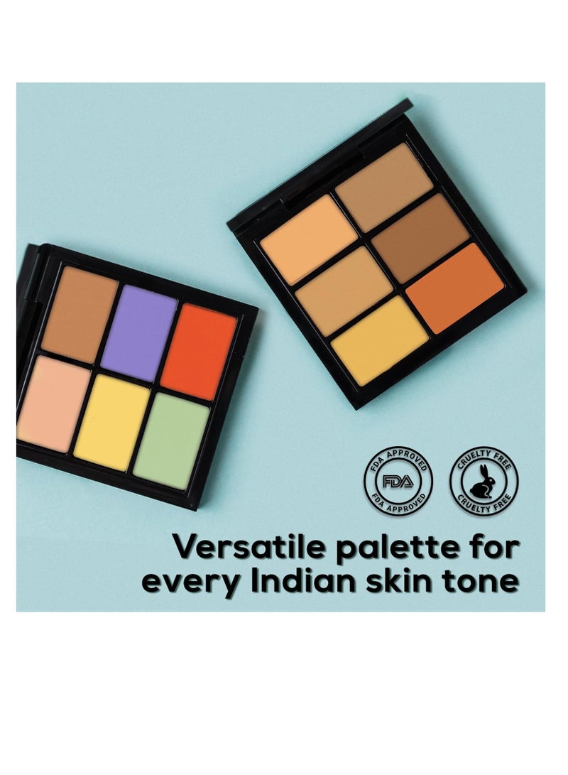 Renee Always Right Conceal  and Correct Palette 12gm  Lightweight Smooth Texture  Blurs Blemishes  Scars and Pigmentation   Evens Out Skin Tone Seamlessly With High Coverage and Blendable Formula