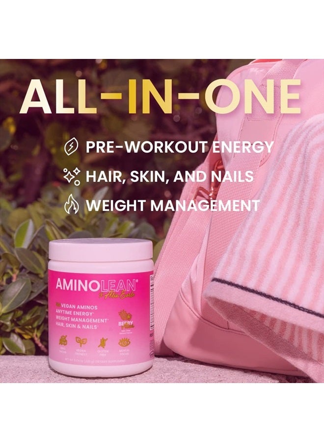 AminoLean Pre Workout x Alix Earle Berry Alixir, Clean Energy with No Jitters, Tingles or Crash, Vegan Friendly with Added Biotin for Hair, Skin, Nails, 30 Servings
