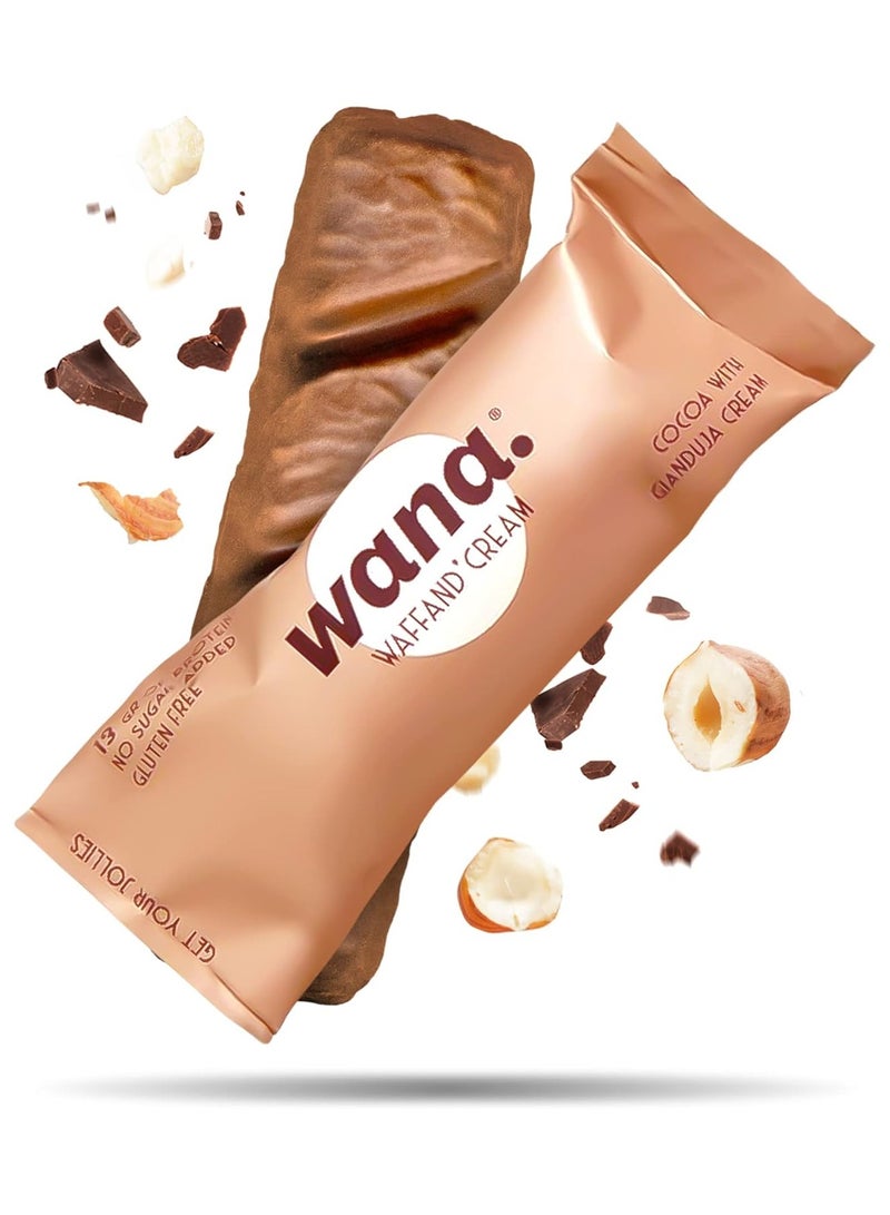 Wana Waffand Cream Protein Bar Cocoa With Gianduja Flavor Cream 43g Pack of 12