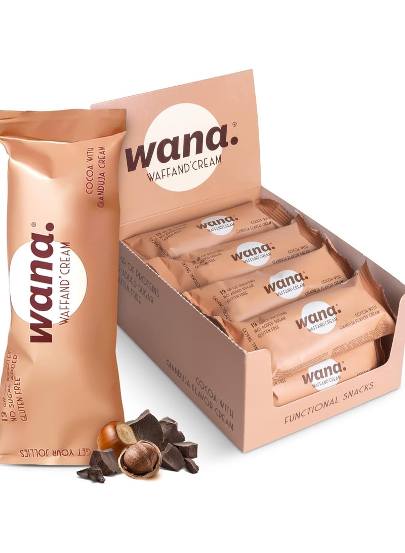 Wana Waffand Cream Protein Bar Cocoa With Gianduja Flavor Cream 43g Pack of 12