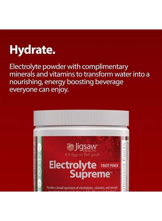 Electrolyte Supreme - Broad Spectrum of Electrolytes + Trace Minerals - 60 Servings (60 Servings Jar, Fruit Punch)