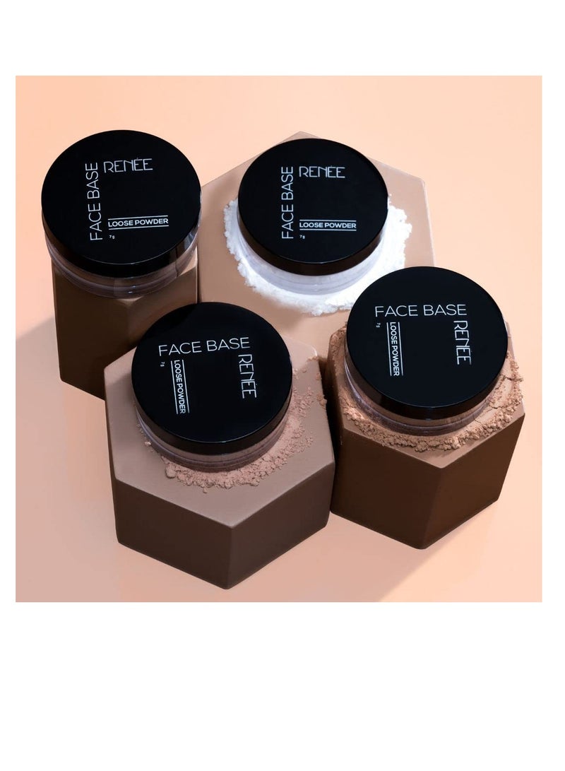 RENEE Face Base Loose Powder  Nude Beige 7gm Non Sticky  Weightless Matte Finish Excellent Payoff  Enriched with Vitamin E