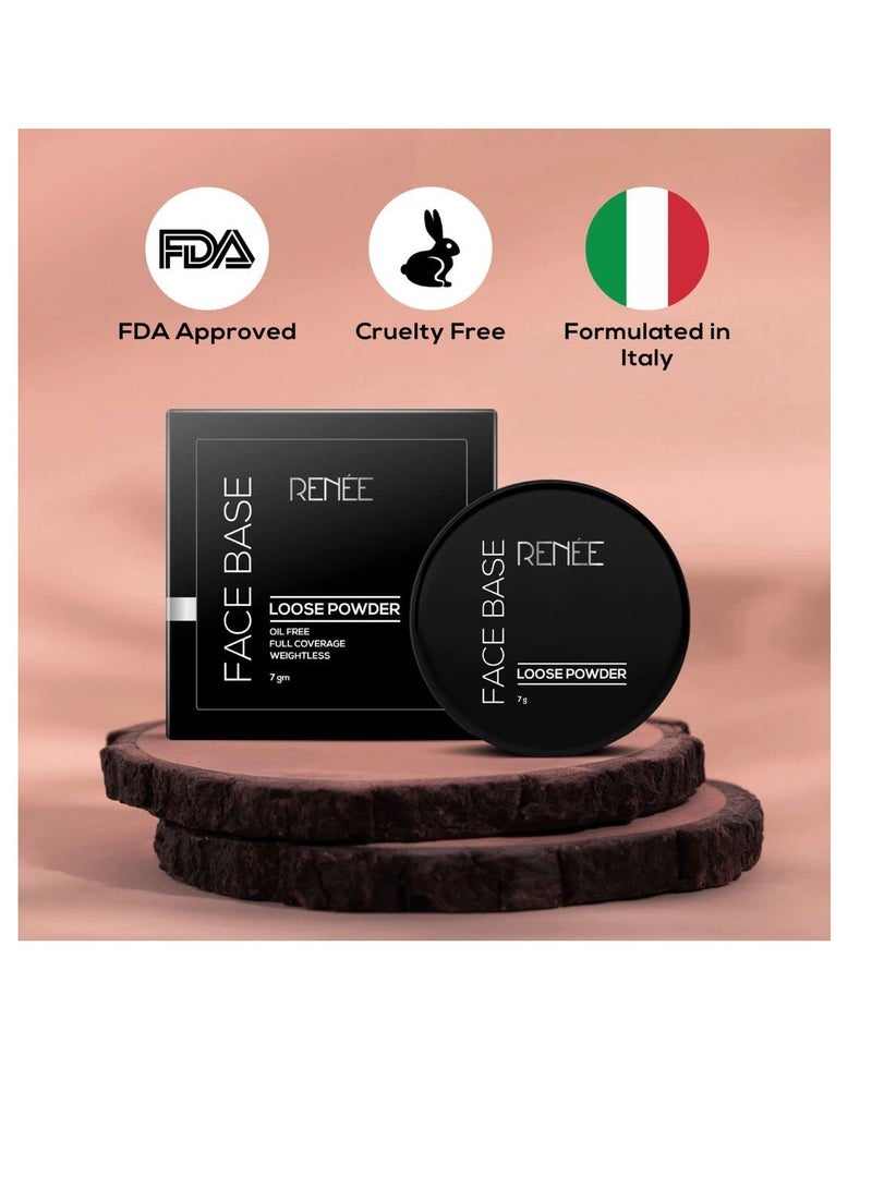 RENEE Face Base Loose Powder  Nude Beige 7gm Non Sticky  Weightless Matte Finish Excellent Payoff  Enriched with Vitamin E
