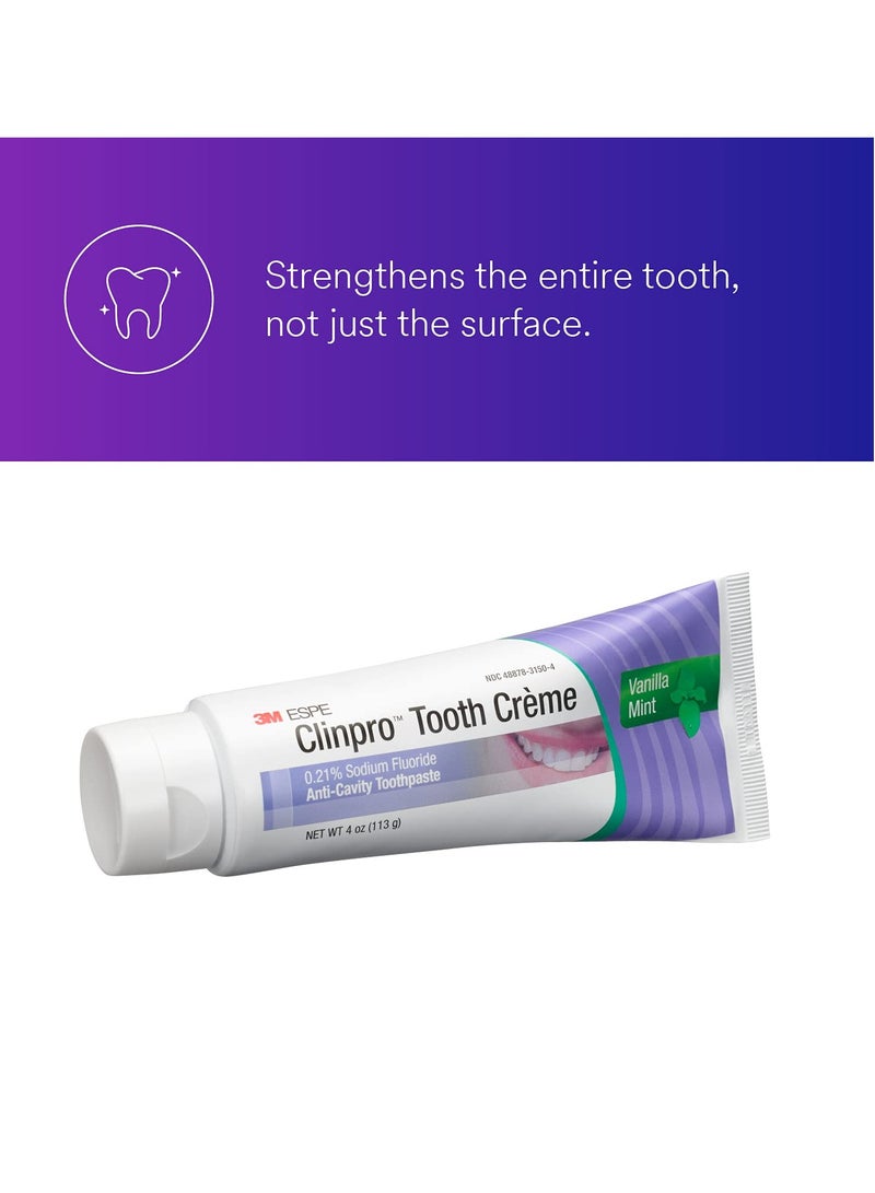 3M Clinpro Tooth Creme 0.21% Sodium Fluoride Anti Cavity Toothpaste, Vanilla Mint