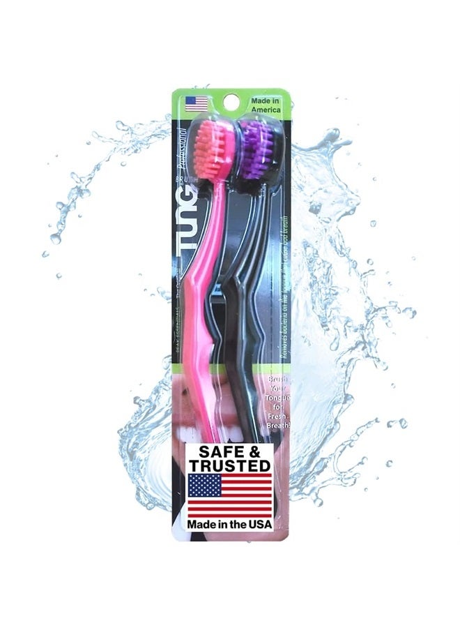 Plastic Tongue Cleaner, Scraper and Scrubber Combo, 2 Count