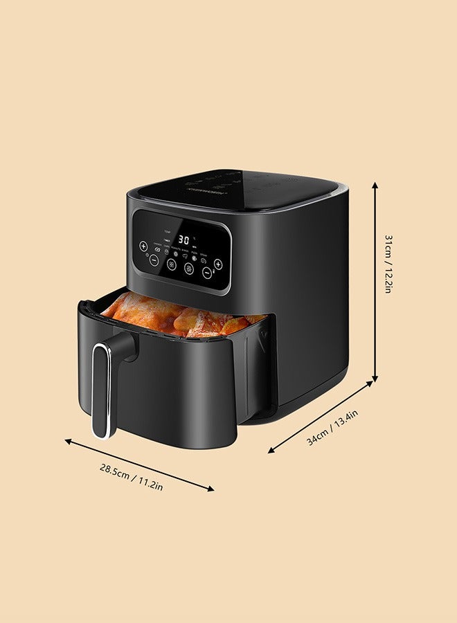 AirFryer 10L Large Size , 6 Presets, One-touch Panel, 360° Turbo Airflow Tech, Nonstick Air Fryers Basket,dishwasher-safe, Elegant Black Design