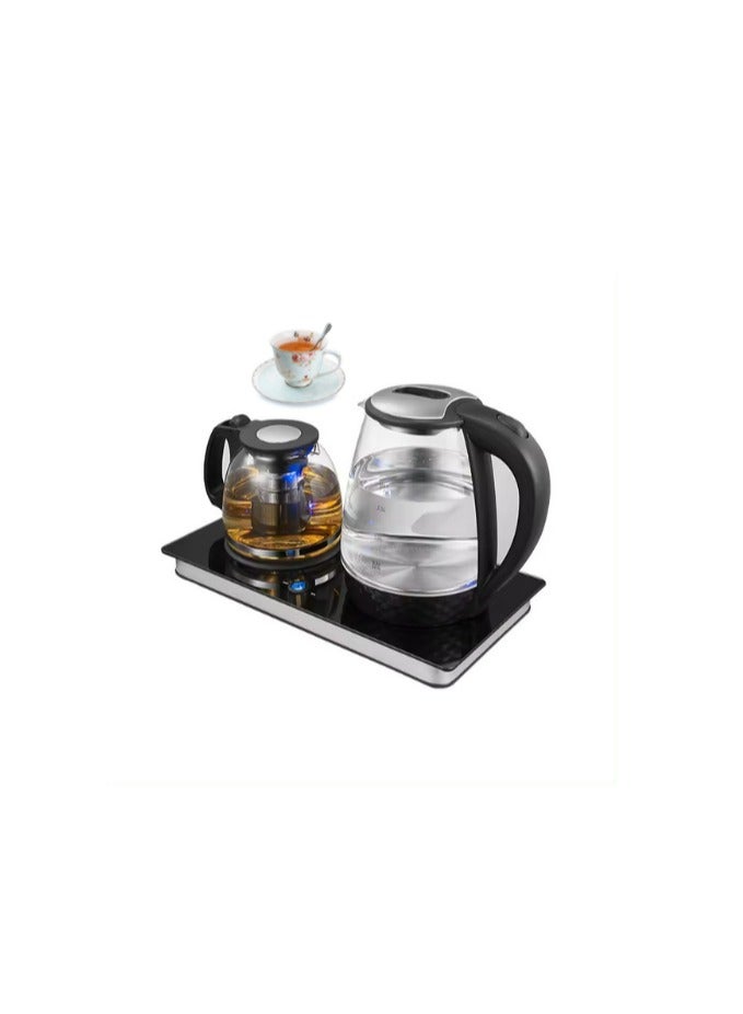 Royal Silver Crest 2 In 1 Digital Tea Maker - Stainless Steel Filter | Temperature Adjusting, Boil-Dry| Glass pot