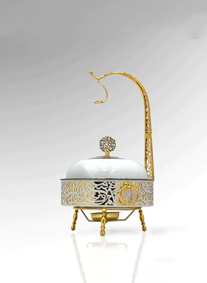 4L Chafing Dish White & Gold