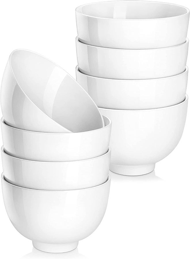 Cereal Bowl, 450Ml Soup Bowl Set Of 8 Small Porcelain Bowls For Cereal/Soup/Rice/Desserts/Ice Cream/Breakfasts, Dishwasher & Microwave Safe, Series Regular (Color : White, Size : 440Ml-1)