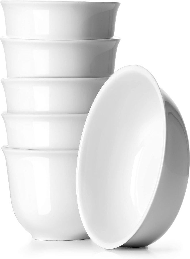 Dowan 20 Oz Porcelain Cereal/Soup Bowl Set - 6 Packs, White, Deep